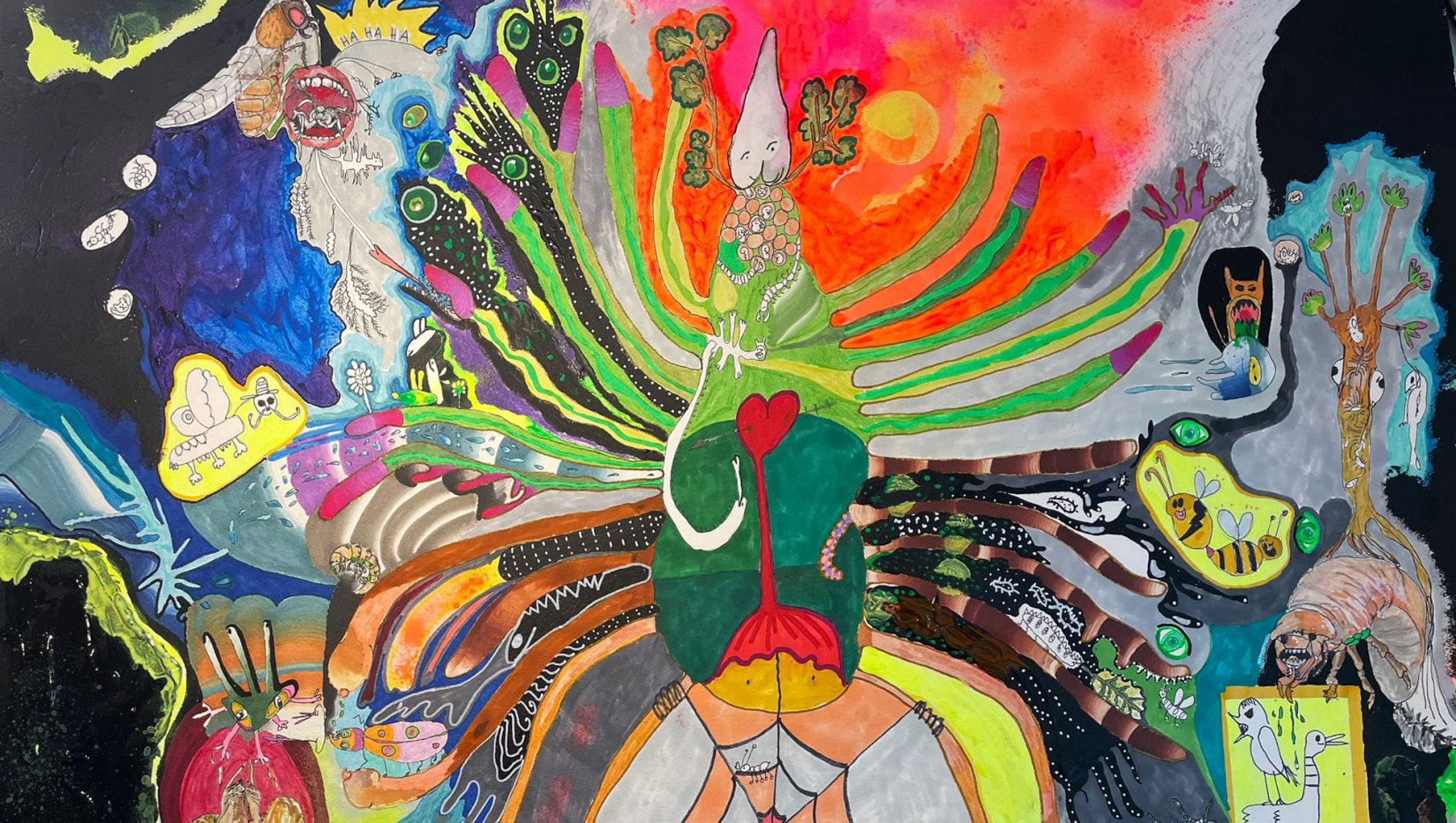 En teckning i sprakande färger 