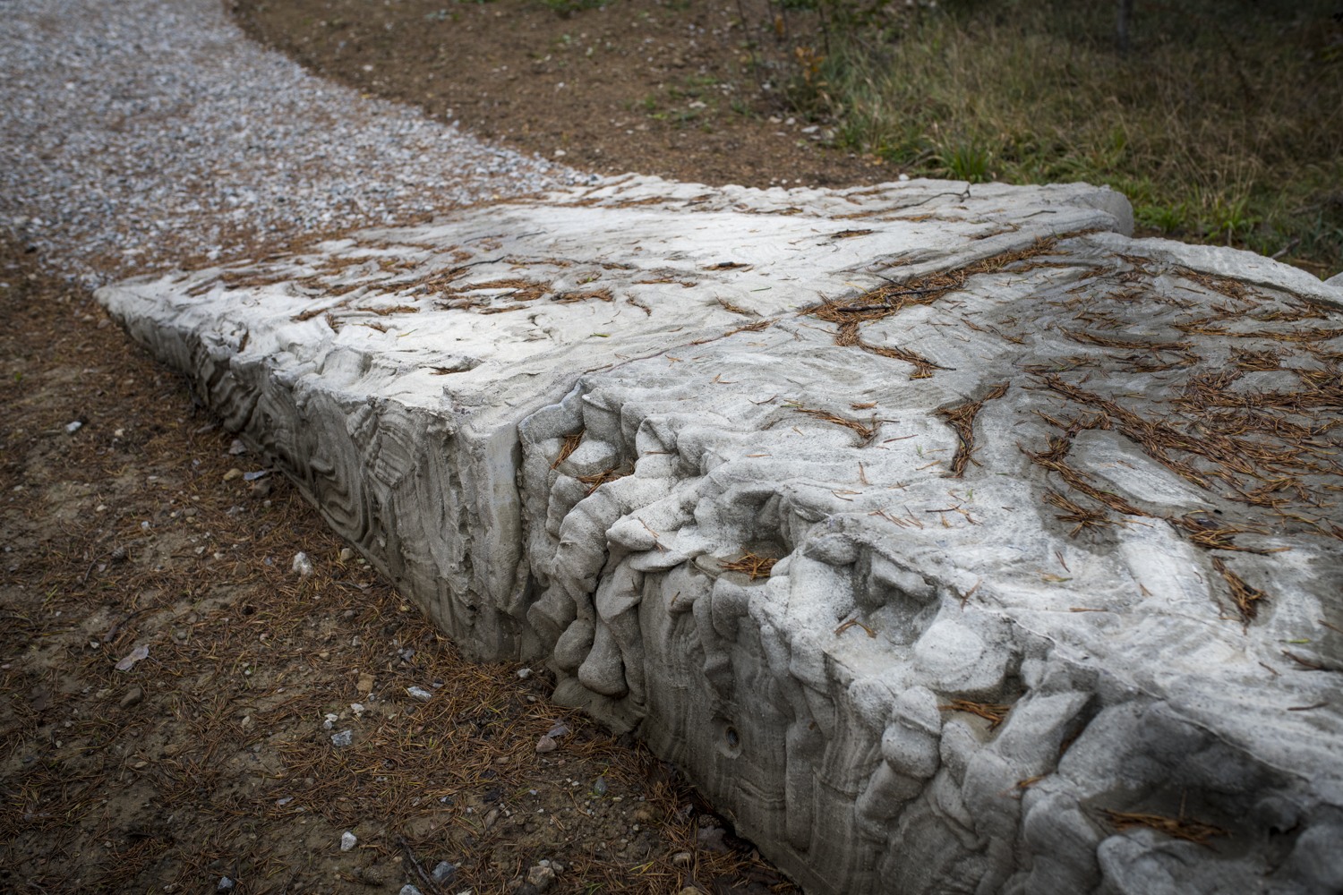 Närbild på cementets mönster 