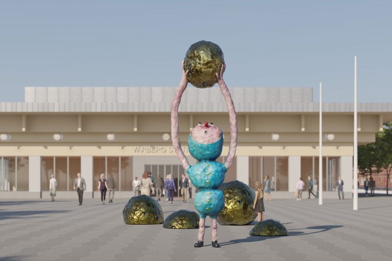 Figur som håller i en sol